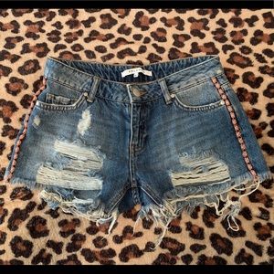 Pelagiza Designer Distressed Denim Shorts